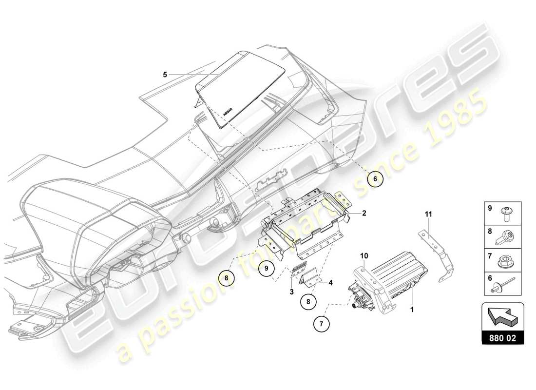 lamborghini lp750-4 sv coupe (2015) airbag unit part diagram