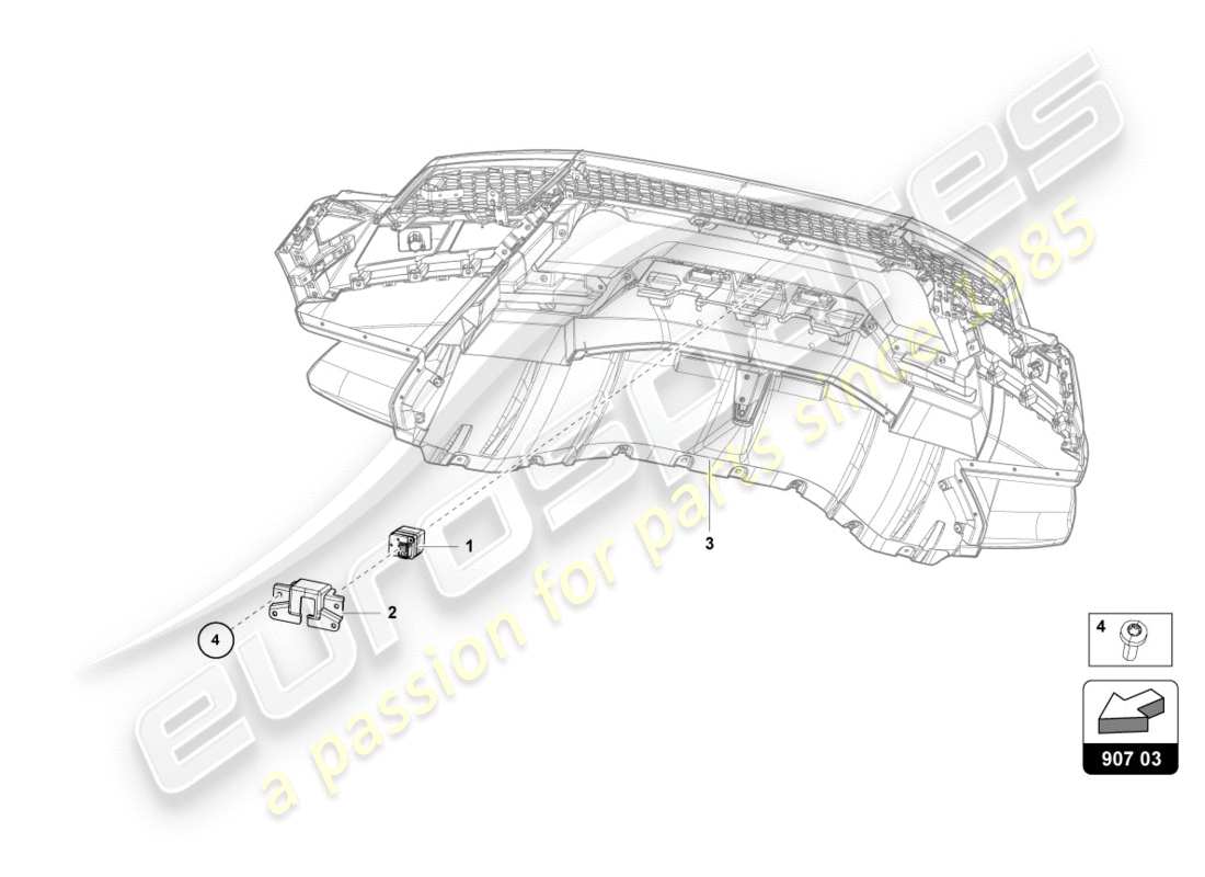 lamborghini performante spyder (2019) reversing camera part diagram