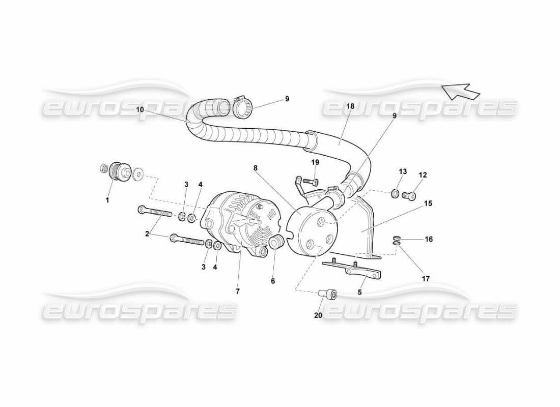 lamborghini murcielago lp670 alternator parts diagram