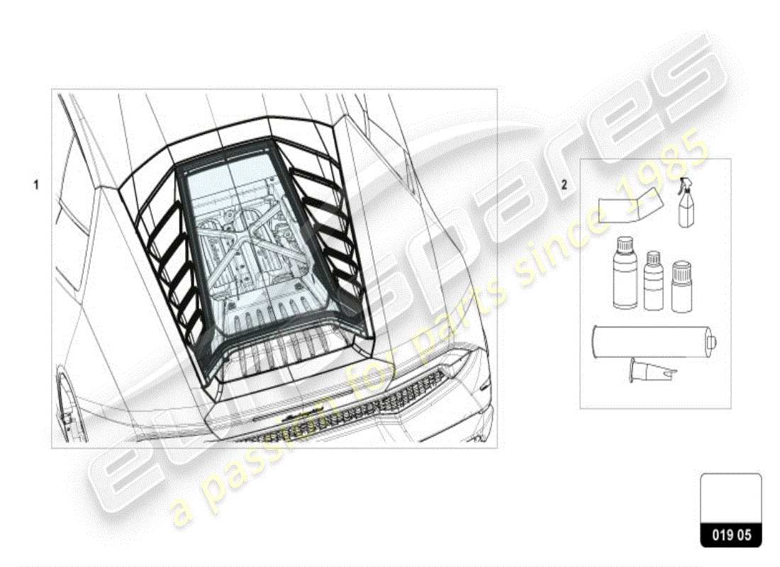 lamborghini huracan lp600-4 zhong coupe (accessories) 1 set attachment parts for bonnet part diagram