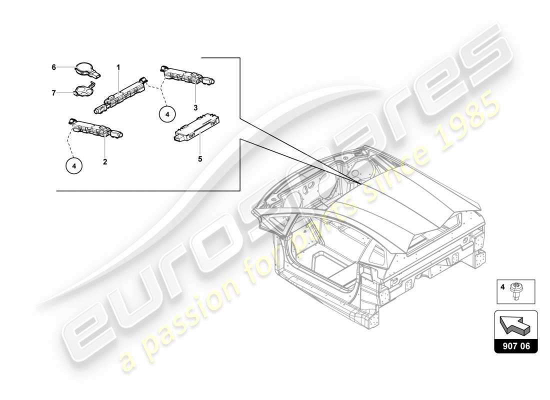 lamborghini centenario roadster (2017) aerial part diagram