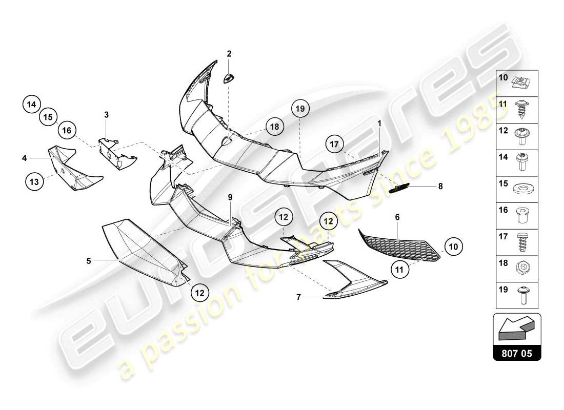 lamborghini lp720-4 coupe 50 (2014) bumper part diagram