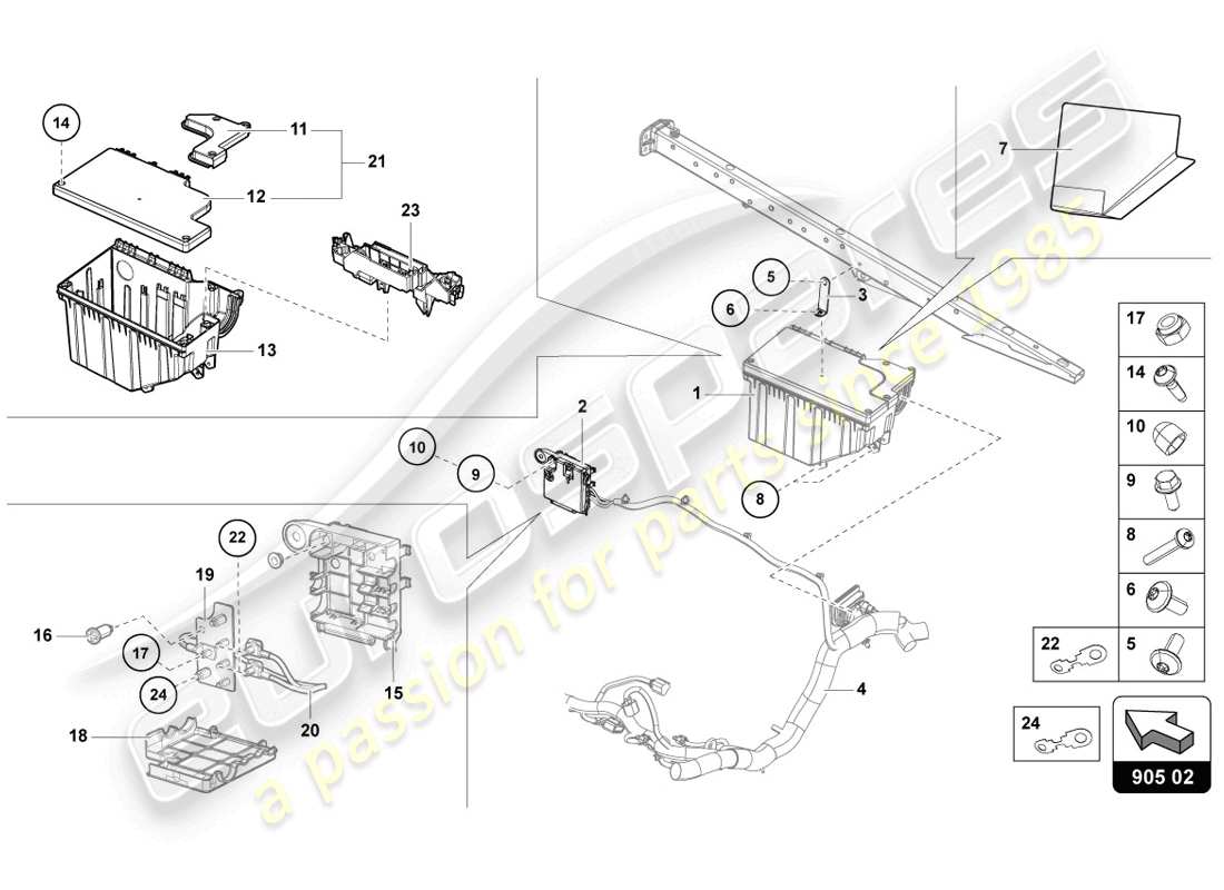 lamborghini lp720-4 coupe 50 (2014) central electrics part diagram