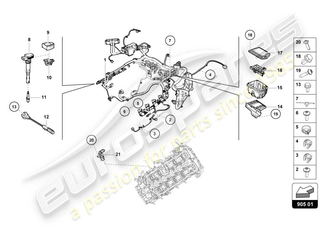 lamborghini lp610-4 coupe (2019) ignition system part diagram