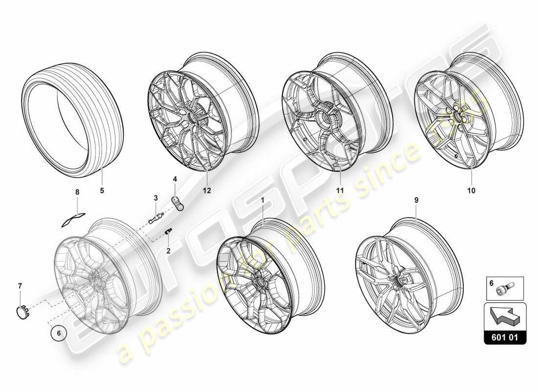 lamborghini lp580-2 coupe (2018) wheels/tyres front part diagram