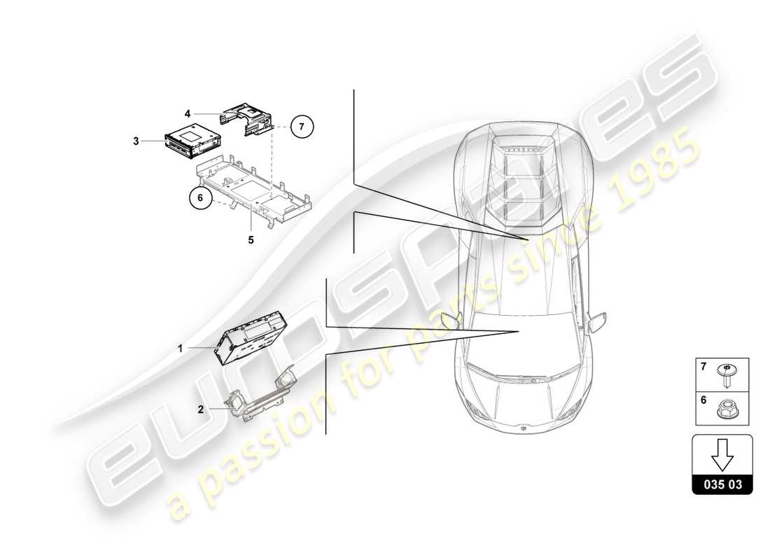 lamborghini performante spyder (2020) radio navigation unit part diagram