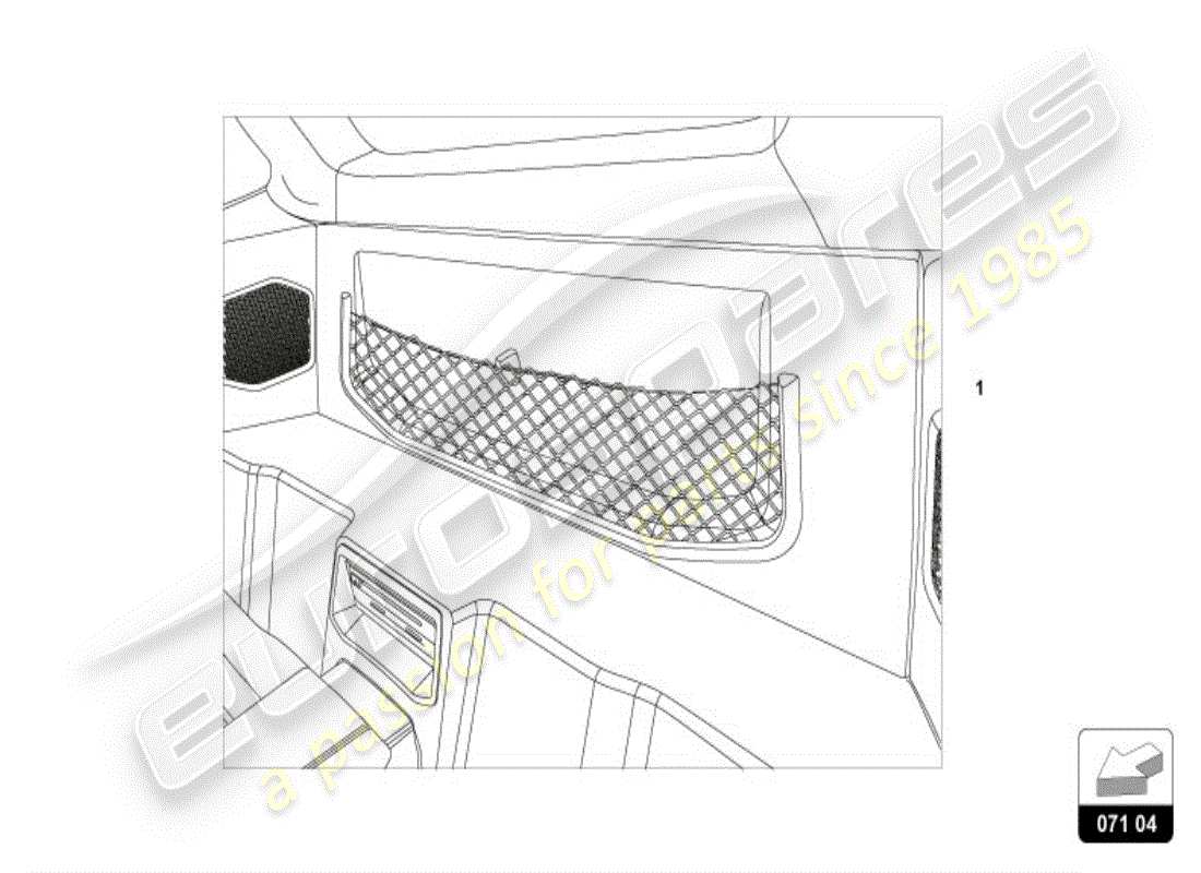 lamborghini huracan lp580-2 coupe (accessories) mesh pocket part diagram