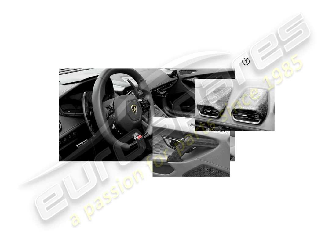 lamborghini huracan lp580-2 spyder (accessories) decor set for centre console and door interiors part diagram