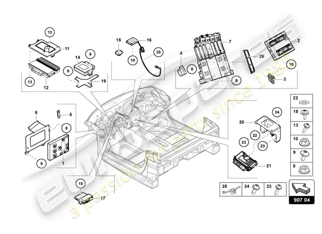 lamborghini lp720-4 roadster 50 (2015) electrics part diagram