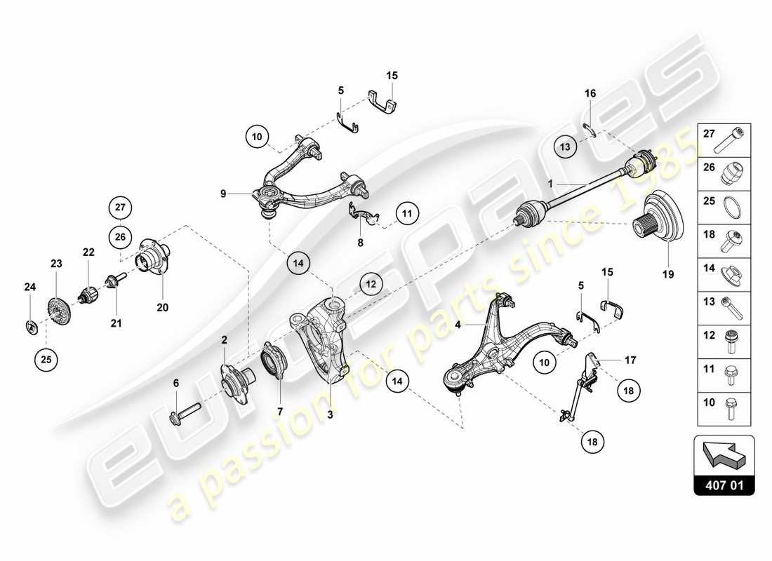 lamborghini performante coupe (2020) axle shaft front part diagram