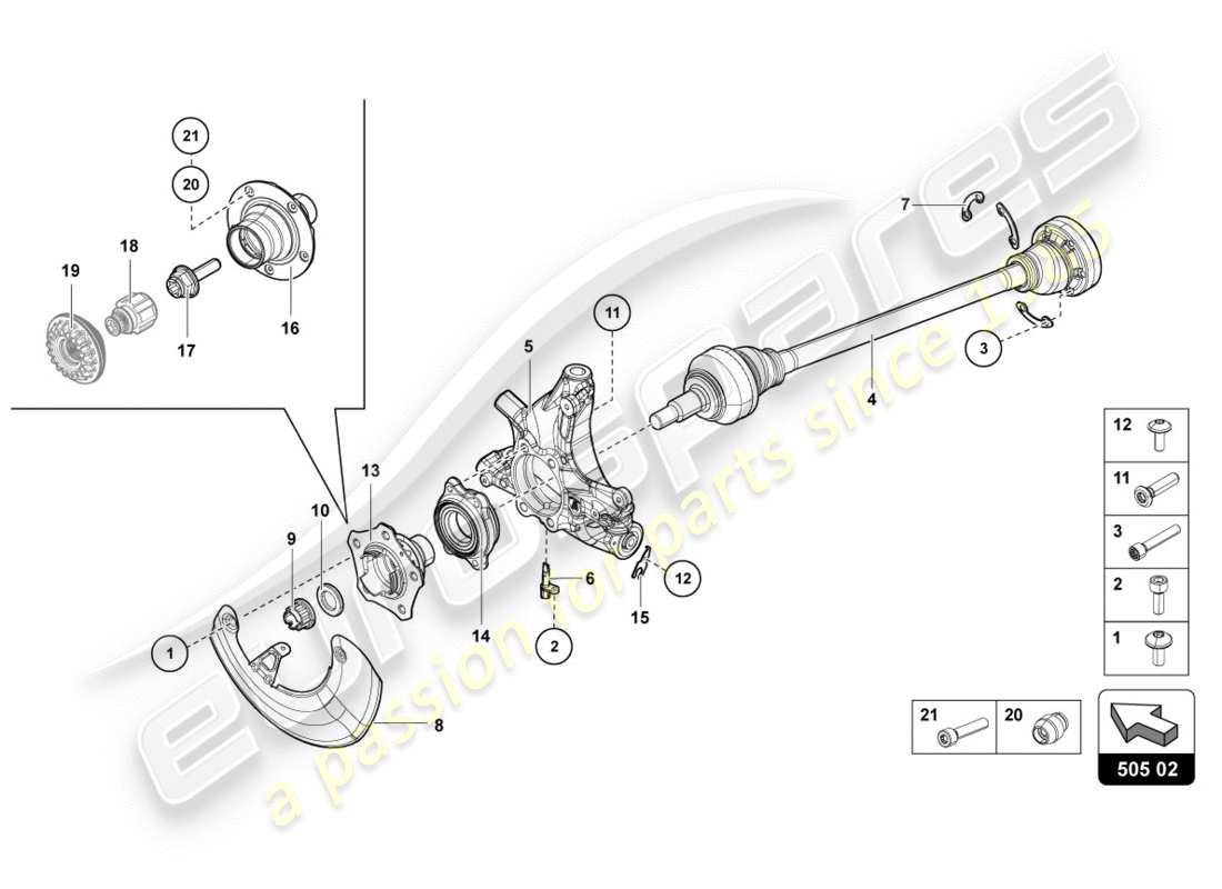 lamborghini lp700-4 coupe (2012) drive shaft rear part diagram