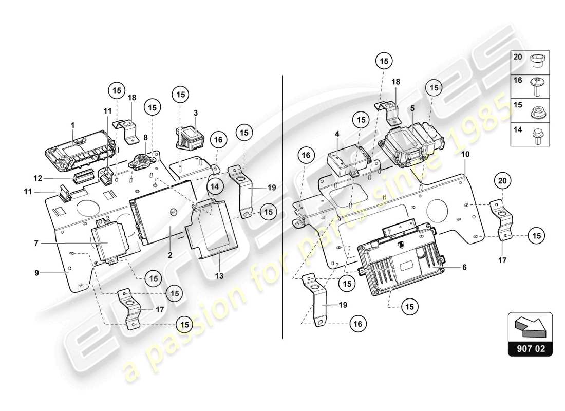 lamborghini lp750-4 sv coupe (2016) electrics part diagram