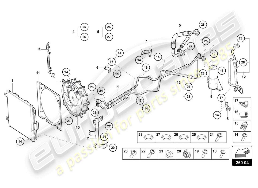 lamborghini lp750-4 sv roadster (2017) a/c condenser part diagram