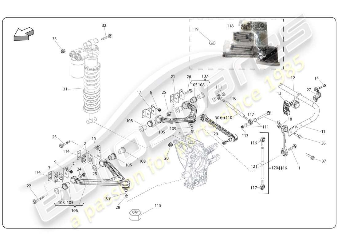 lamborghini super trofeo (2009-2014) rear drive shaft part diagram