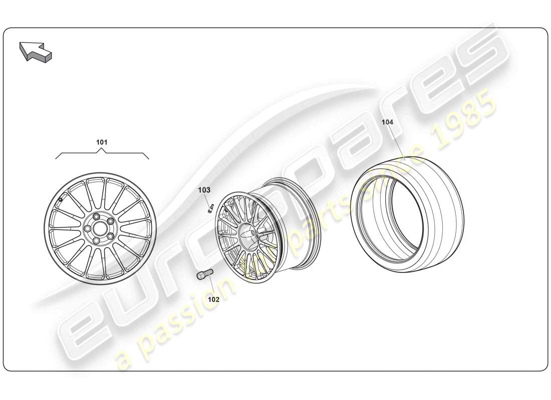 lamborghini super trofeo (2009-2014) wheel part diagram