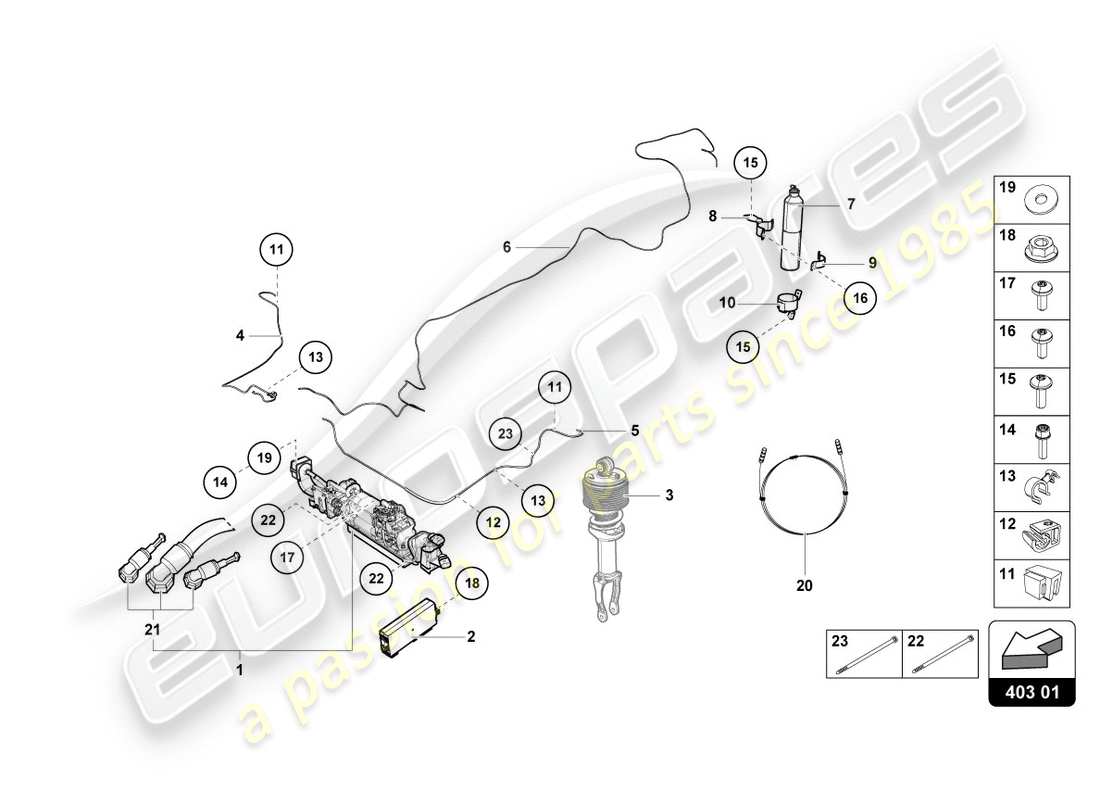 lamborghini lp610-4 spyder (2017) lifting device part diagram