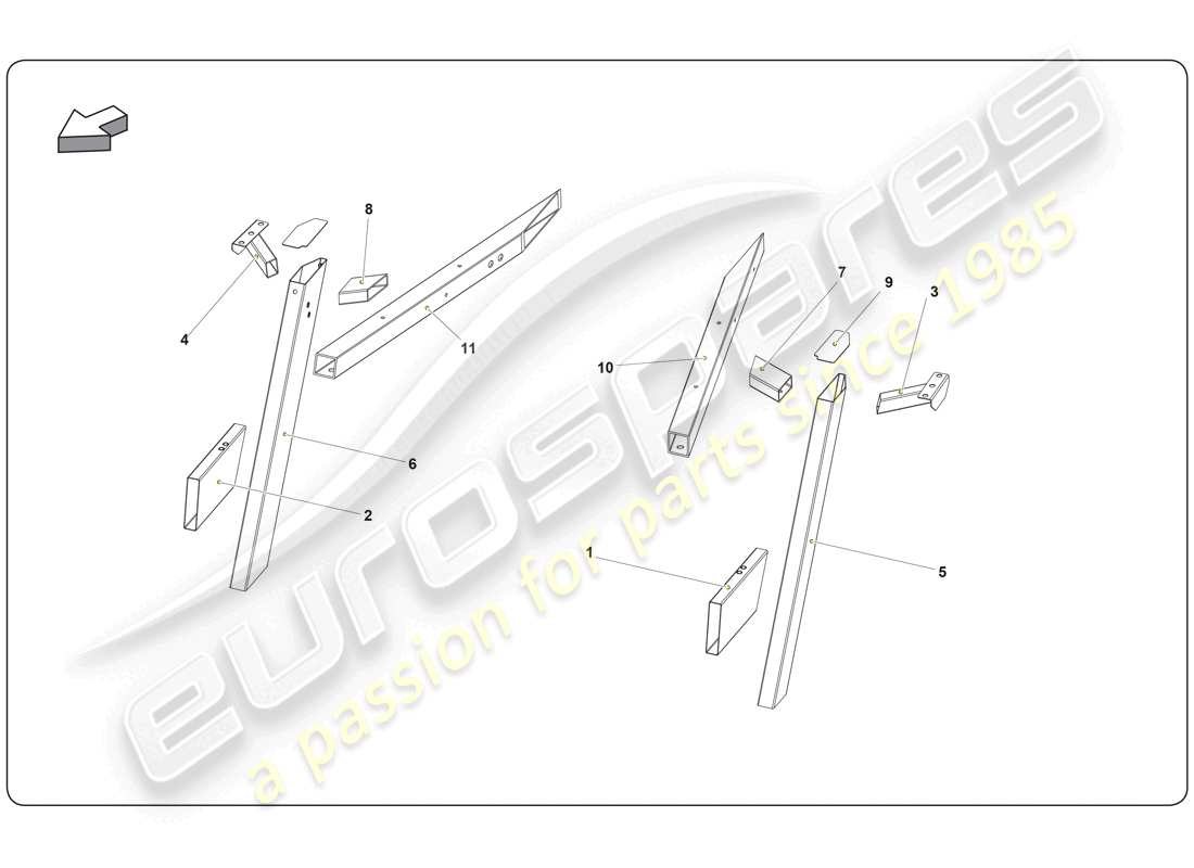 lamborghini super trofeo (2009-2014) chassis element part diagram