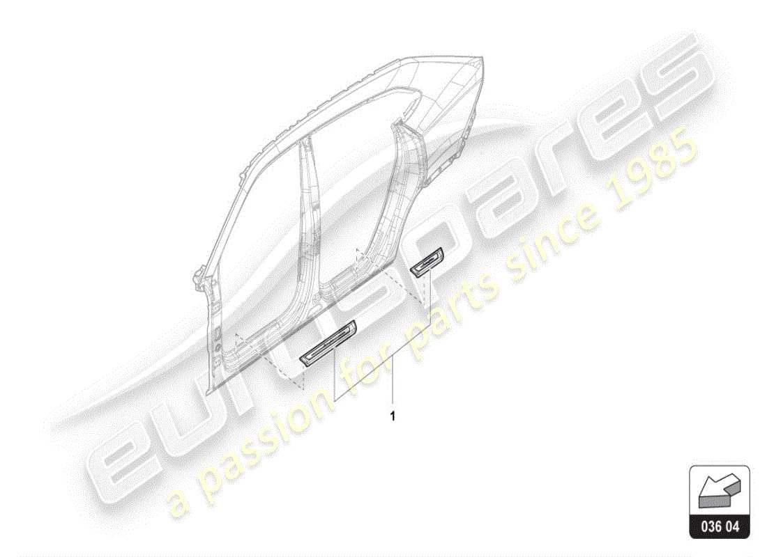 lamborghini urus (accessories) heel plate part diagram