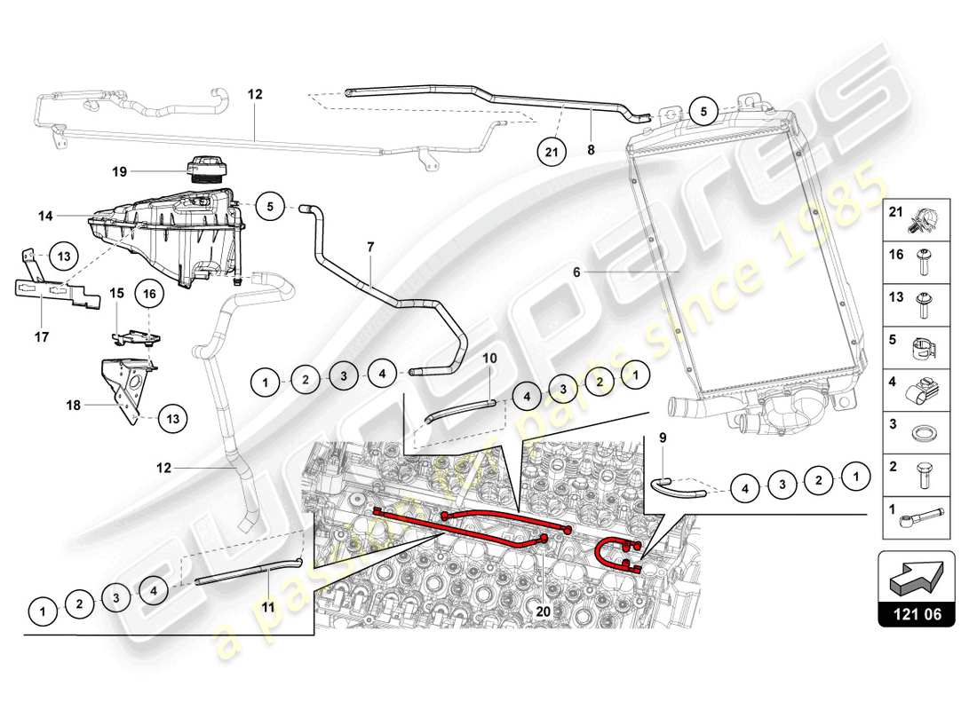 lamborghini lp700-4 roadster (2014) cooling system part diagram