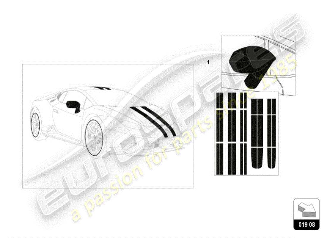 lamborghini huracan lp580-2 coupe (accessories) decorative set part diagram