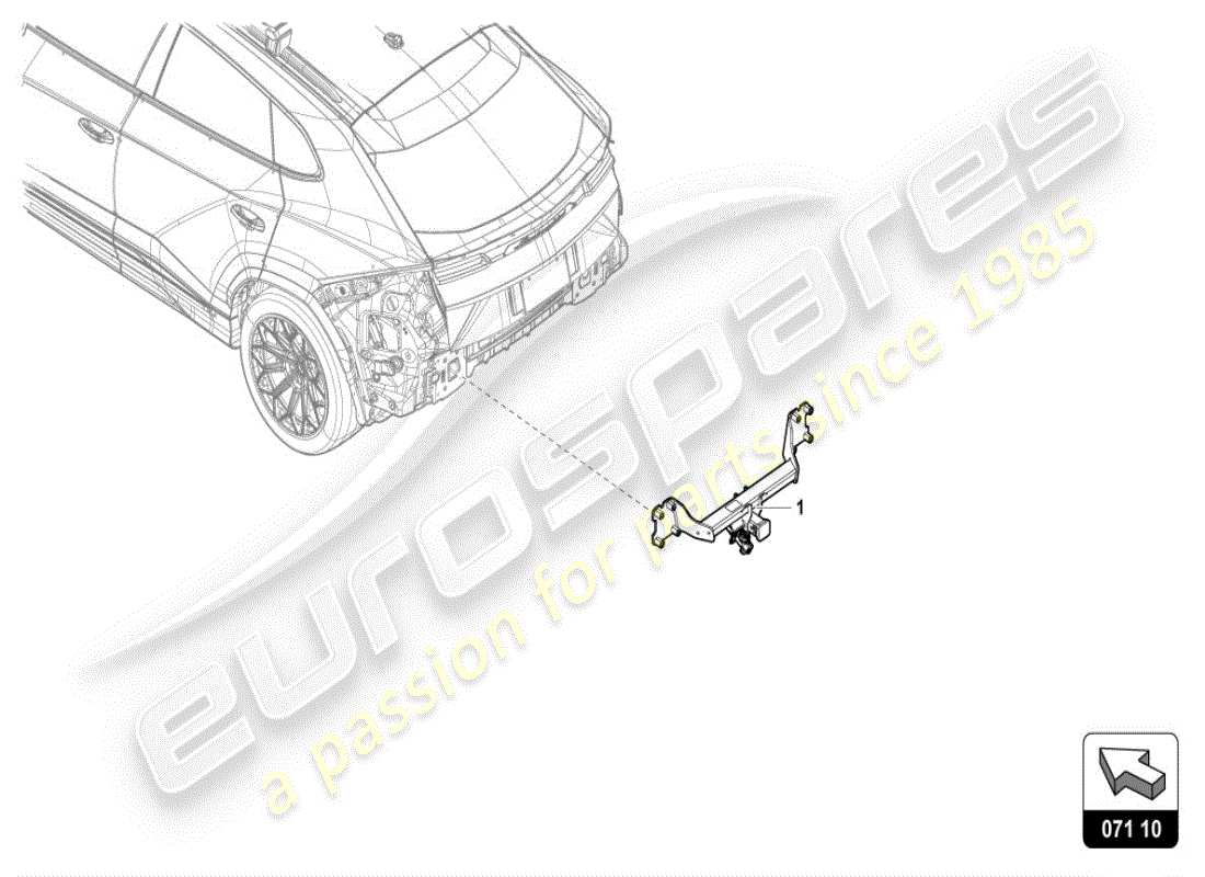 lamborghini urus (accessories) accessory for trailer tow hitch part diagram