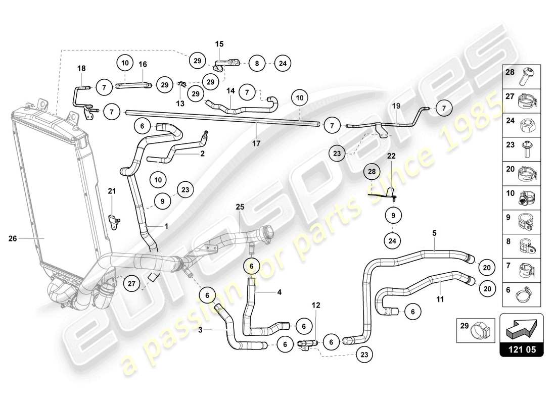 lamborghini lp700-4 roadster (2014) cooling system part diagram