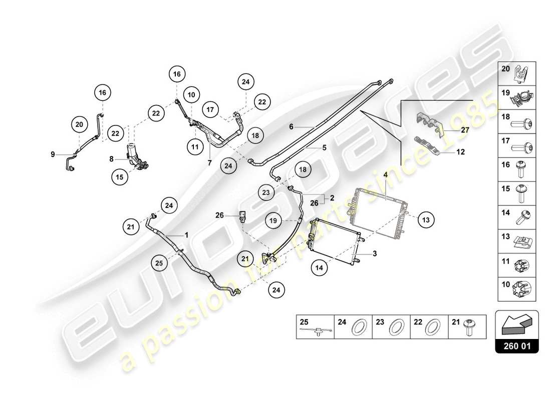 lamborghini lp610-4 coupe (2019) a/c condenser part diagram