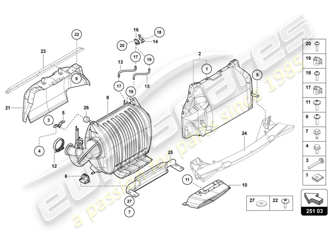 lamborghini lp700-4 coupe (2014) silencer with catalyst part diagram