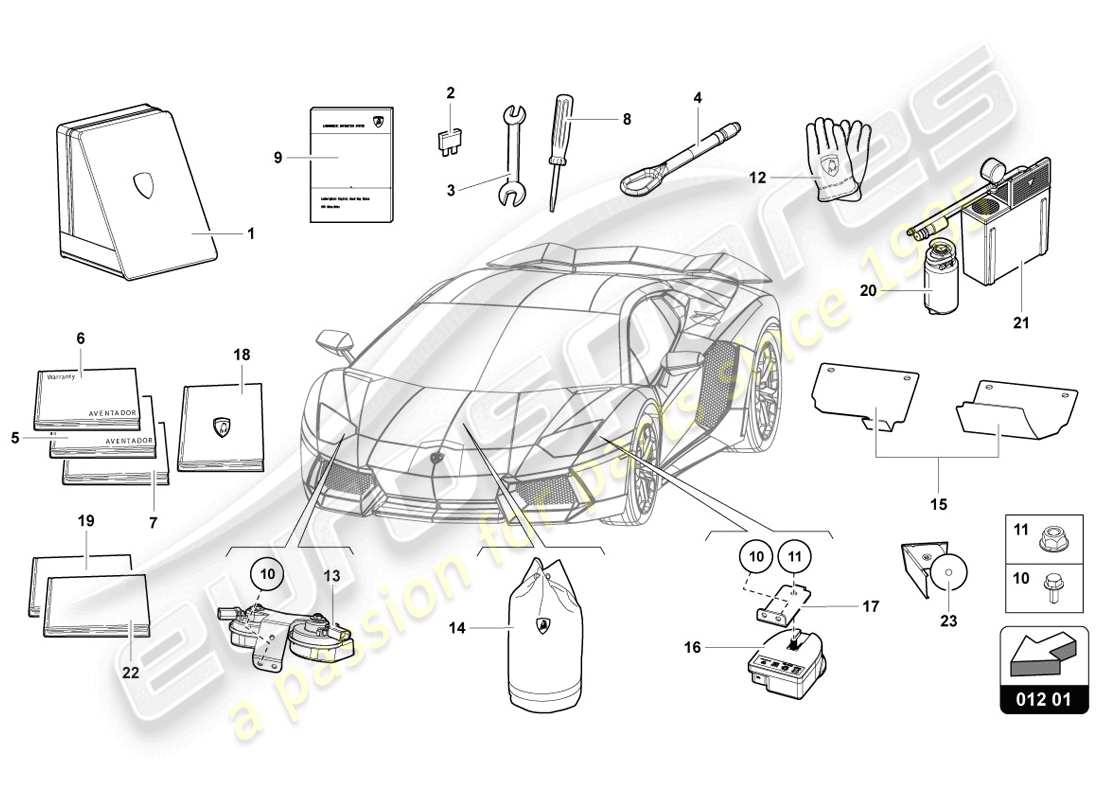 lamborghini lp720-4 coupe 50 (2014) vehicle tools part diagram