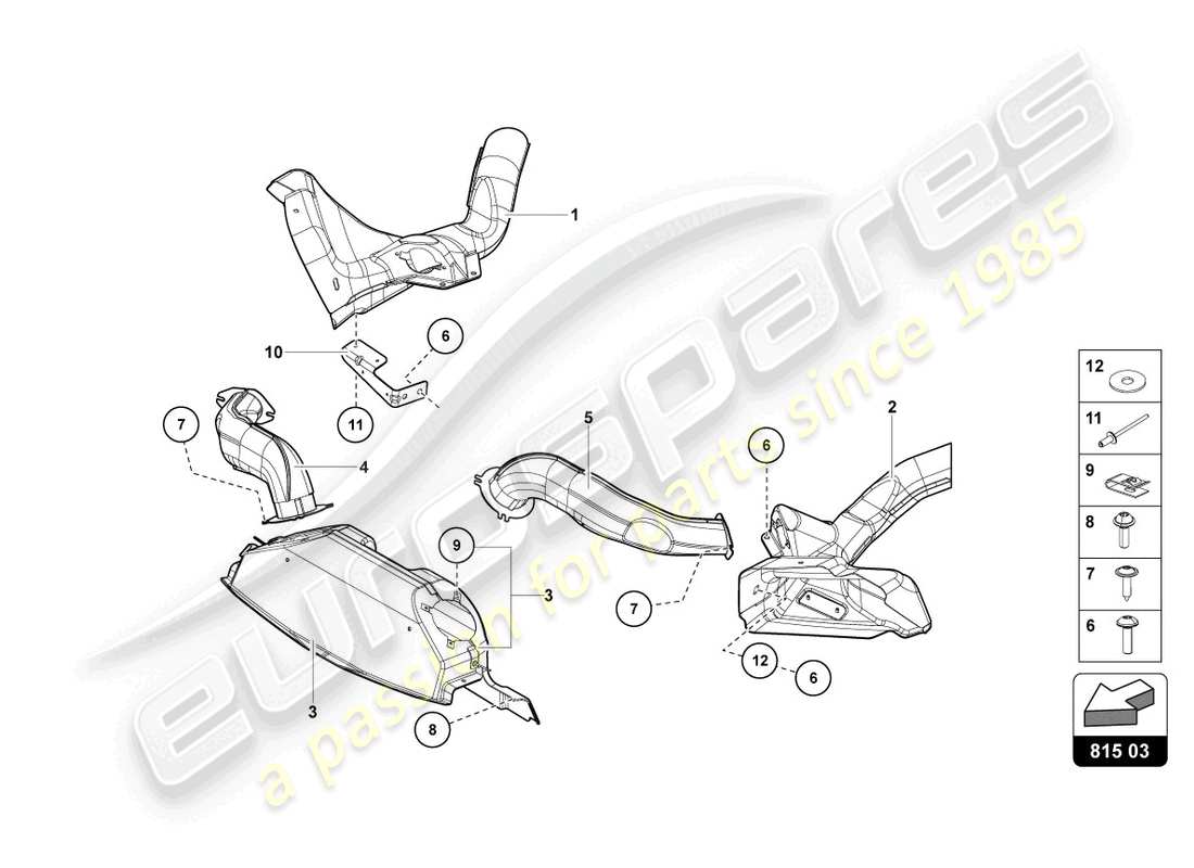 lamborghini lp700-4 coupe (2014) air duct cardboard part diagram