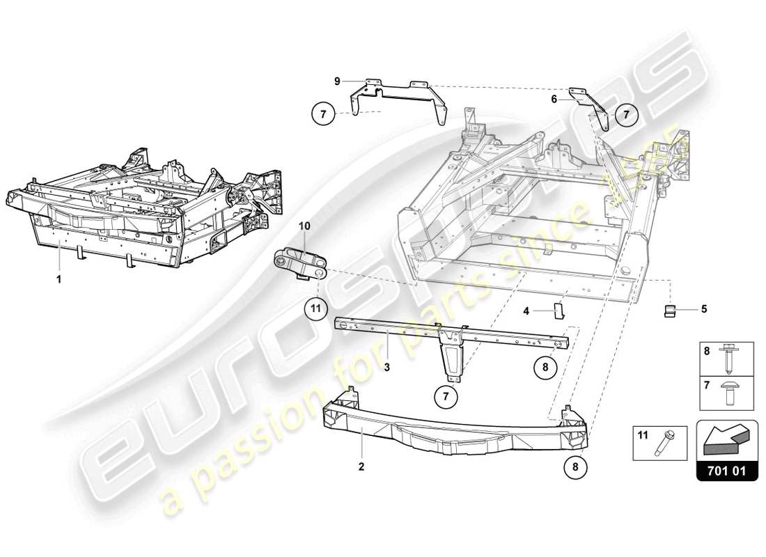 lamborghini lp720-4 coupe 50 (2014) trim frame front part part diagram