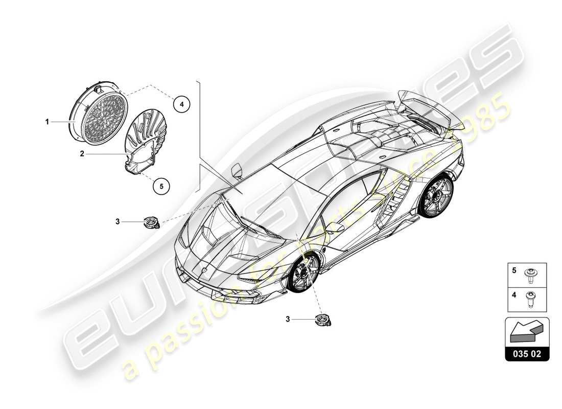 lamborghini centenario coupe (2017) radio unit part diagram