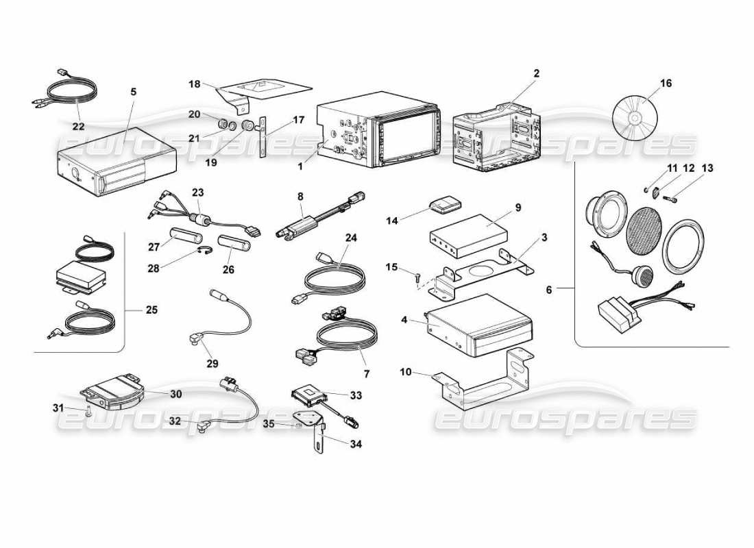 lamborghini murcielago lp670 hi-fi system parts diagram