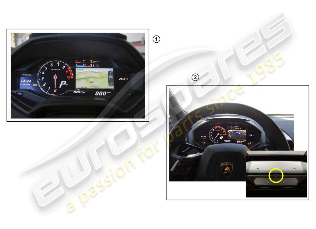 lamborghini huracan performante spyder (accessories) retrofit kit for dynamic navigation part diagram