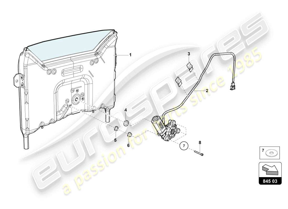 lamborghini lp700-4 roadster (2017) rear window part diagram