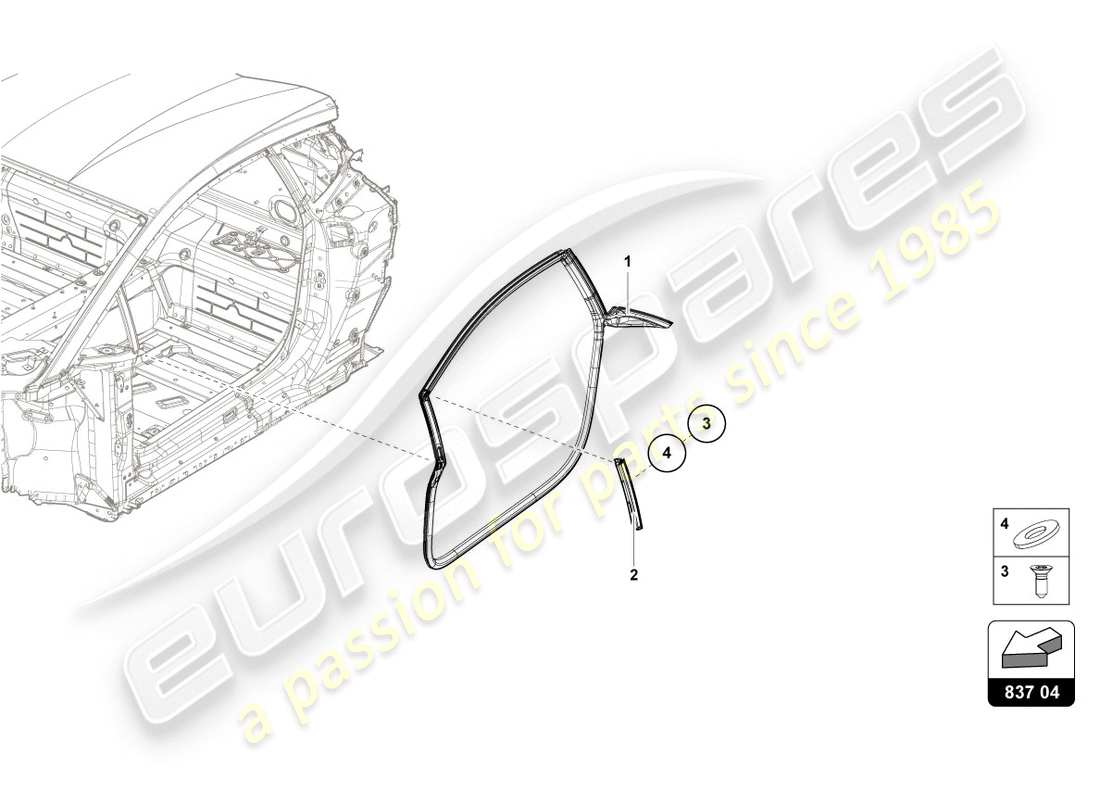 lamborghini lp610-4 coupe (2018) door seal part diagram