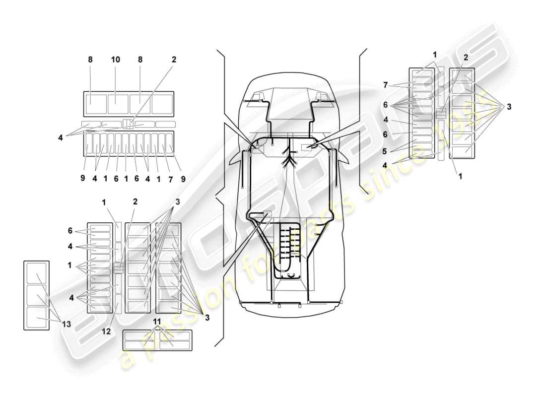 lamborghini murcielago roadster (2005) central electrics part diagram