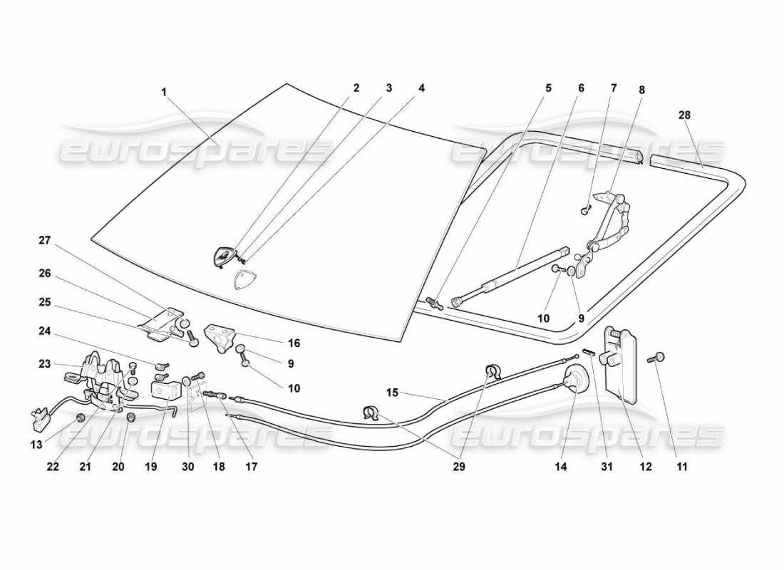 lamborghini murcielago lp670 front hood part diagram