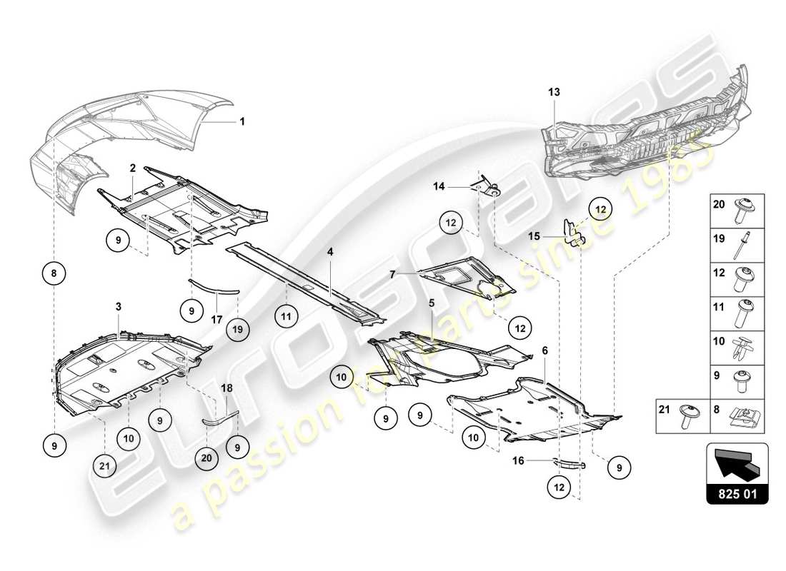 lamborghini lp610-4 coupe (2019) trim panel for frame lower section part diagram