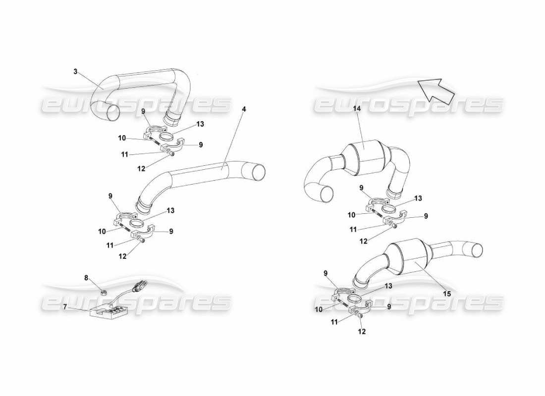 lamborghini murcielago lp670 exhaust system parts diagram