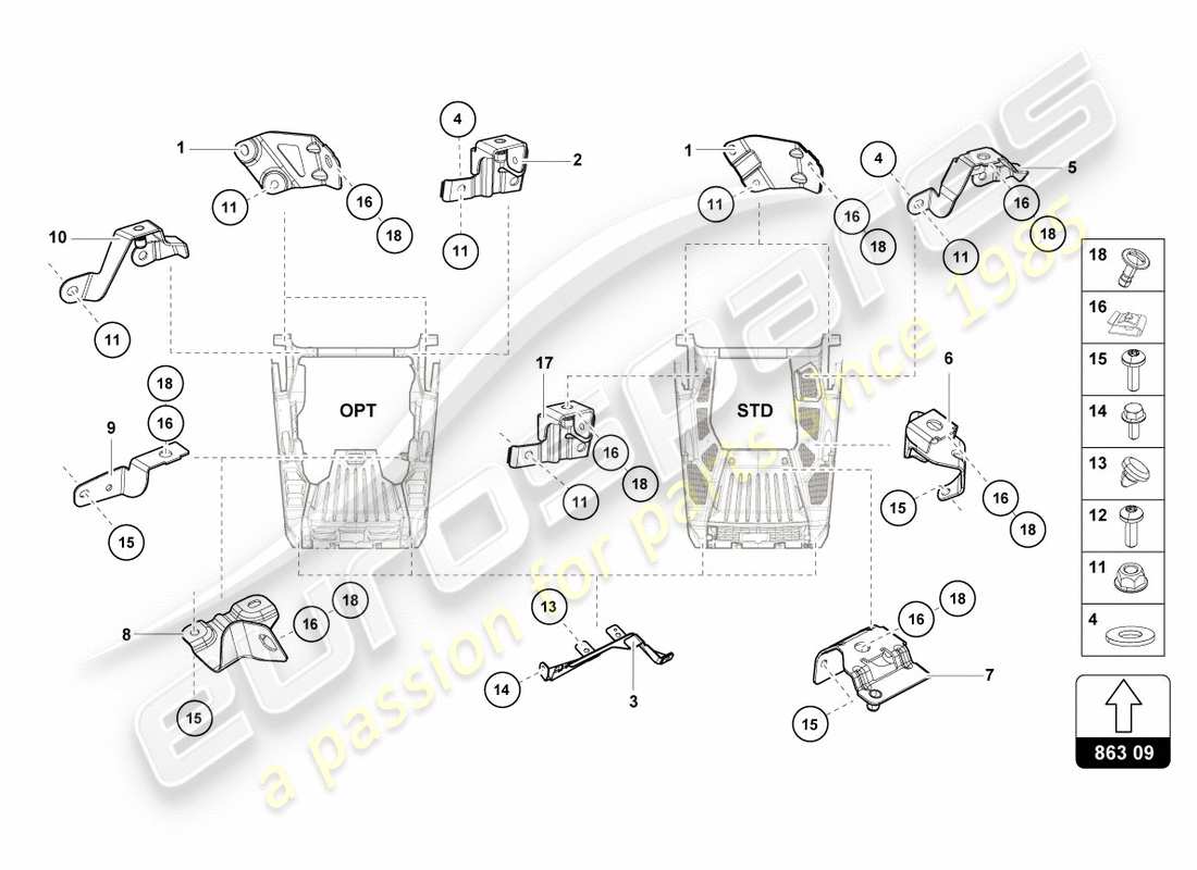 lamborghini lp580-2 coupe (2018) securing parts for engine part diagram