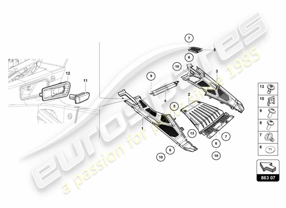 lamborghini lp580-2 coupe (2018) engine cover standard part diagram