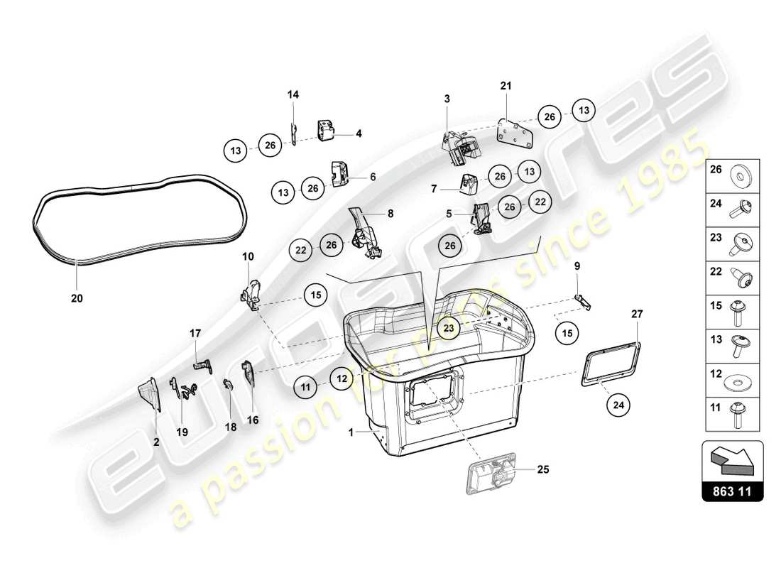 lamborghini lp700-4 roadster (2017) luggage comp. floor covering part diagram