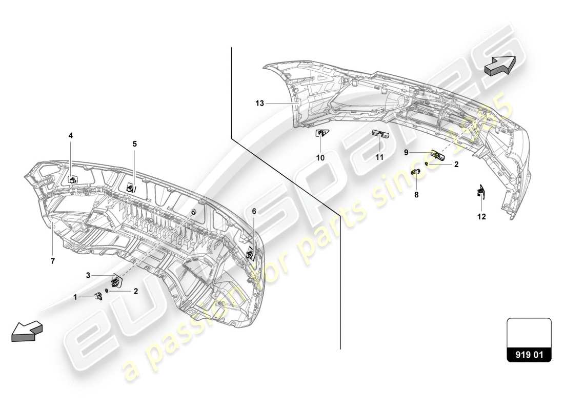 lamborghini lp580-2 spyder (2019) sensors center part diagram