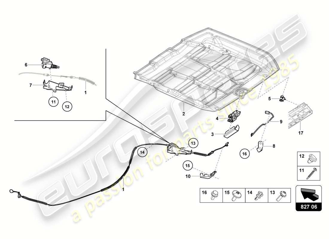 lamborghini lp580-2 spyder (2019) rear lid part diagram