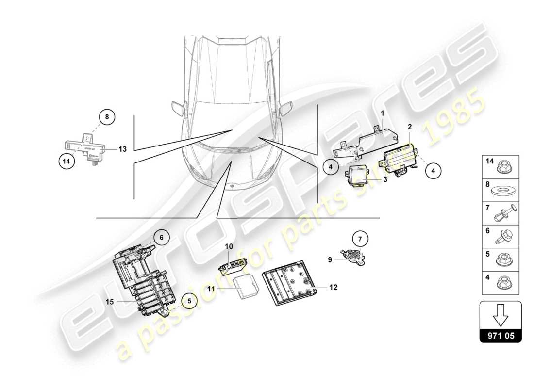 lamborghini lp610-4 coupe (2019) control unit part diagram