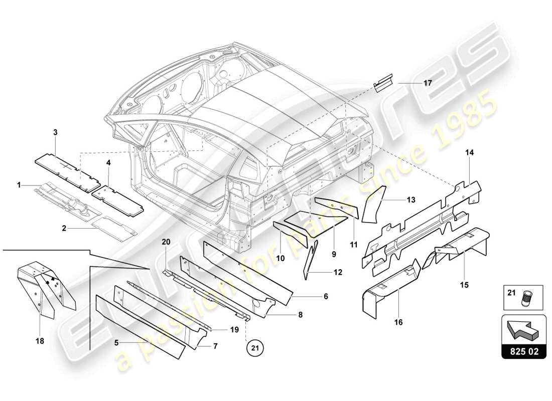 lamborghini lp720-4 coupe 50 (2014) damper for tunnel part diagram