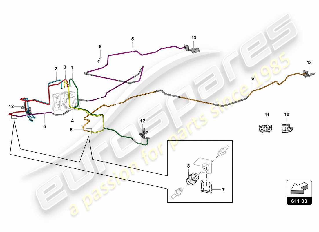 lamborghini centenario roadster (2017) brake servo, pipes and vacuum system part diagram