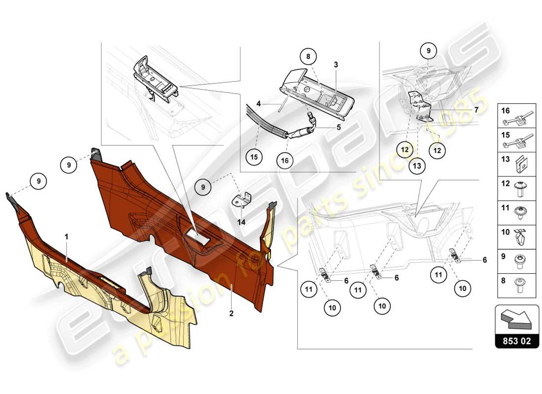 lamborghini lp720-4 coupe 50 (2014) pillar trim part diagram