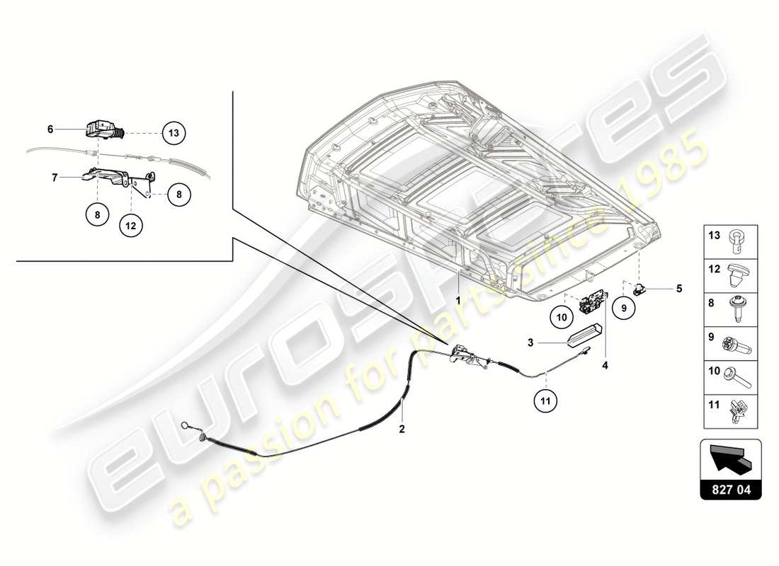 lamborghini lp580-2 coupe (2018) release lever part diagram